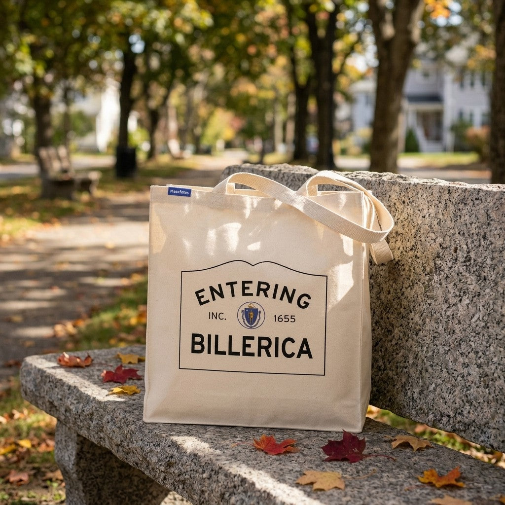 Entering Billerica, Massachusetts Canvas Tote Bag - Everyday In-Situ View - Sunlit Environment