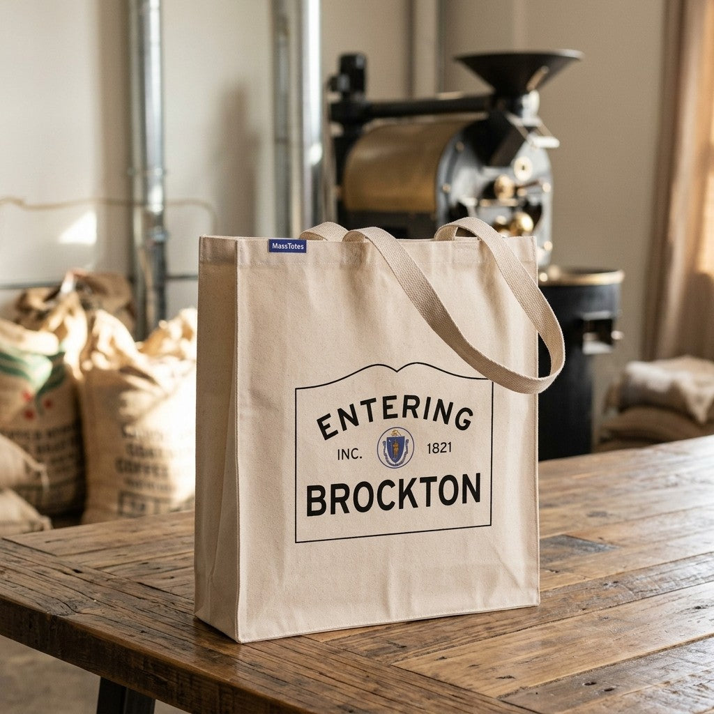 Entering Brockton, Massachusetts Canvas Tote Bag - Everyday In-Situ View - Sunlit Environment