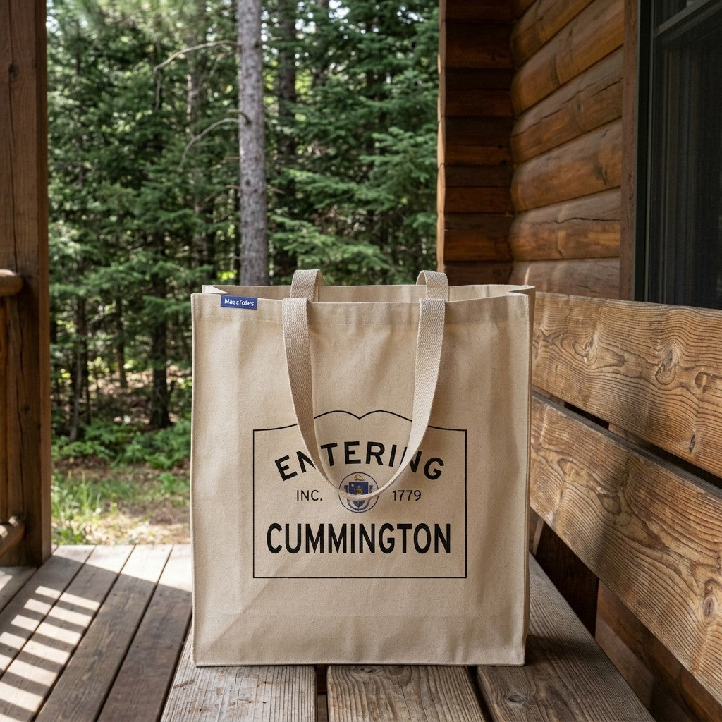 Entering Cummington, Massachusetts Canvas Tote Bag - Everyday In-Situ View - Sunlit Environment