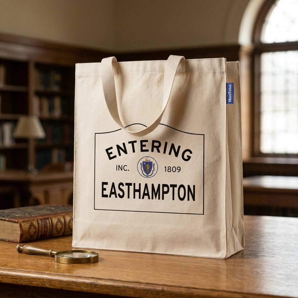 Entering Easthampton, Massachusetts Canvas Tote Bag - Everyday In-Situ View - Sunlit Environment