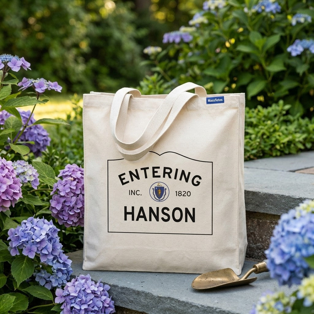 Entering Hanson, Massachusetts Canvas Tote Bag - Everyday In-Situ View - Sunlit Environment
