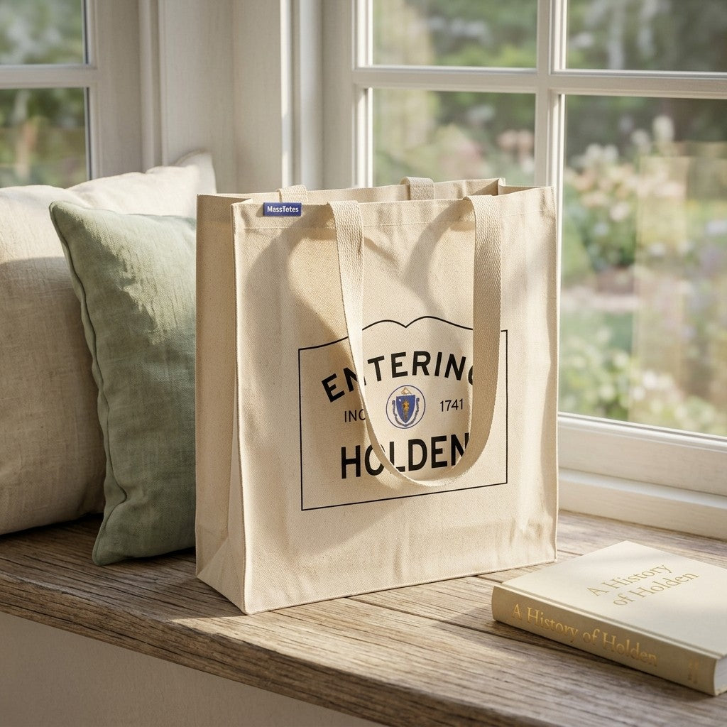 Entering Holden, Massachusetts Canvas Tote Bag - Everyday In-Situ View - Sunlit Environment