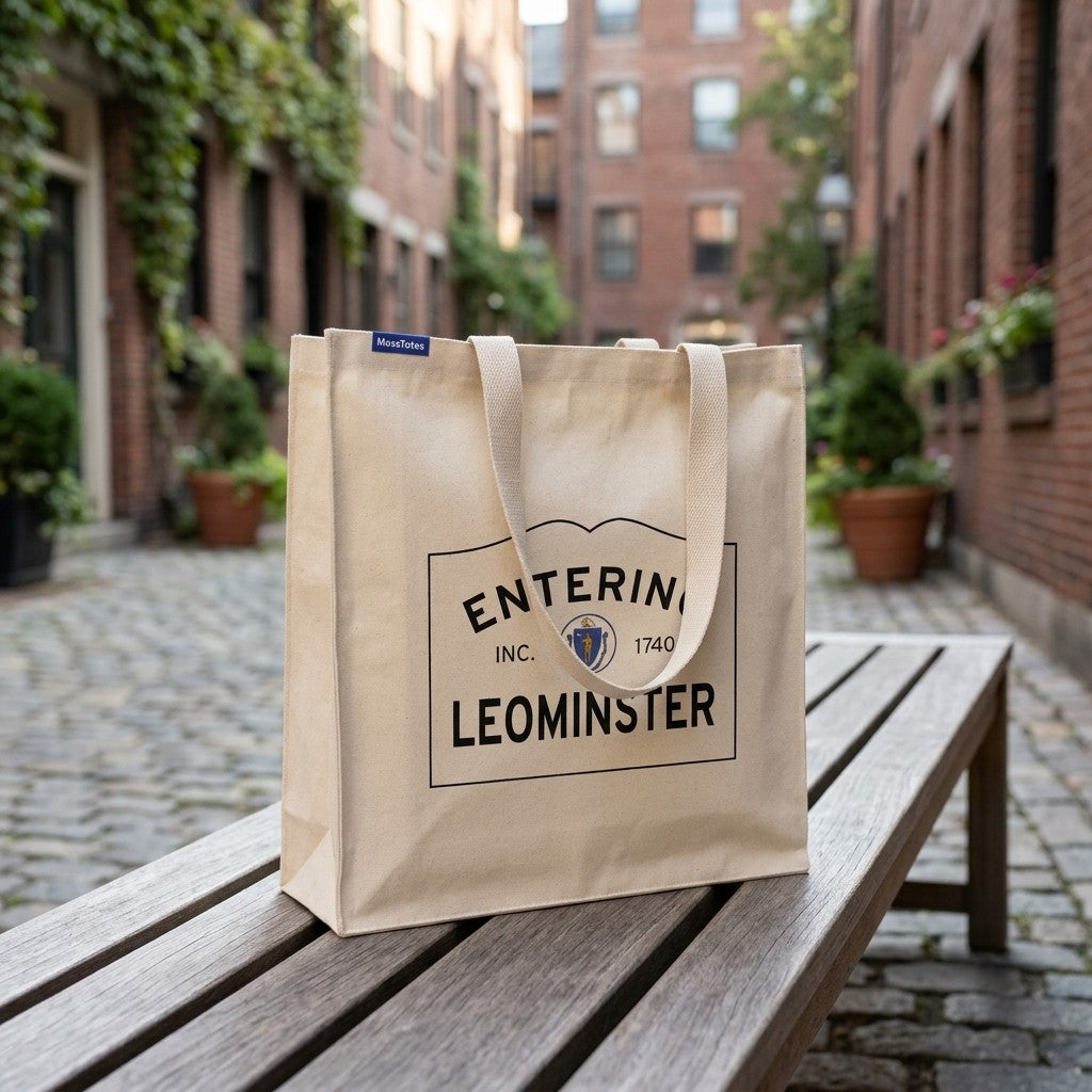 Entering Leominster, Massachusetts Canvas Tote Bag - Everyday In-Situ View - Sunlit Environment