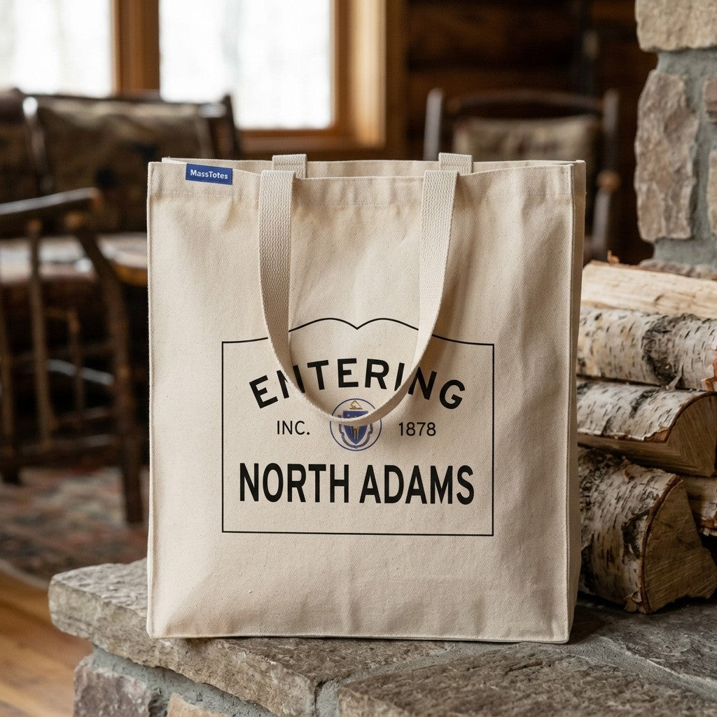Entering North Adams, Massachusetts Canvas Tote Bag - Everyday In-Situ View - Sunlit Environment