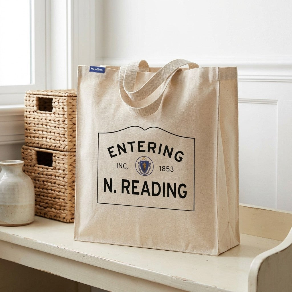 Entering North Reading, Massachusetts Canvas Tote Bag - Everyday In-Situ View - Sunlit Environment