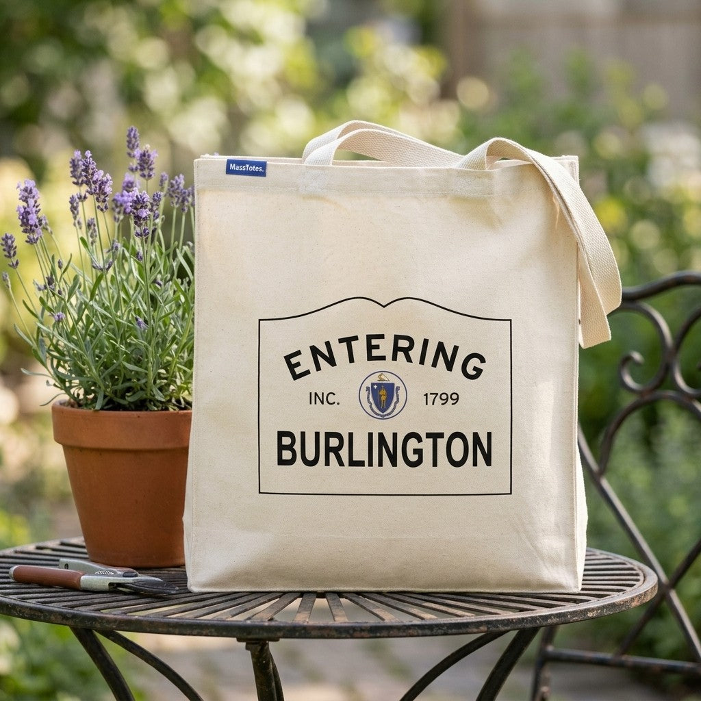 Entering Burlington, Massachusetts Canvas Tote Bag - Outdoor In-Situ View - Scenic Atmosphere