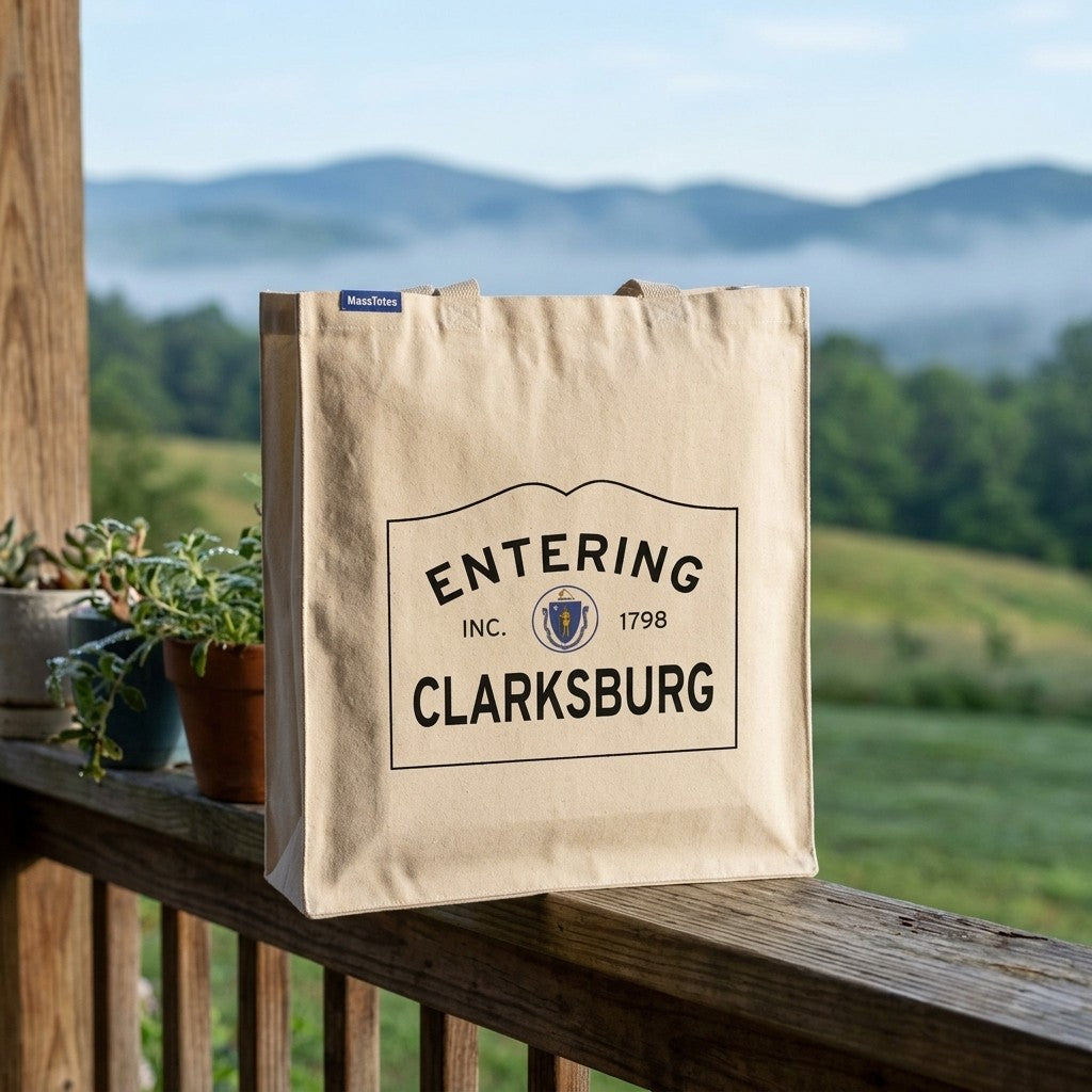 Entering Clarksburg, Massachusetts Canvas Tote Bag - Outdoor In-Situ View - Scenic Atmosphere