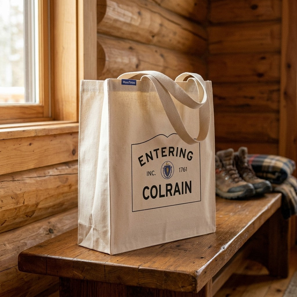 Entering Colrain, Massachusetts Canvas Tote Bag - Outdoor In-Situ View - Scenic Atmosphere