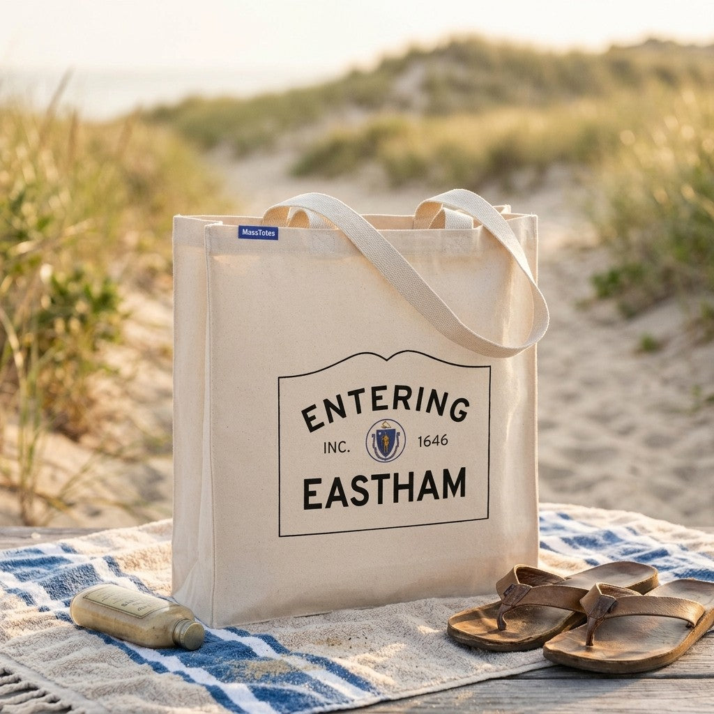 Entering Eastham, Massachusetts Canvas Tote Bag - Outdoor In-Situ View - Scenic Atmosphere