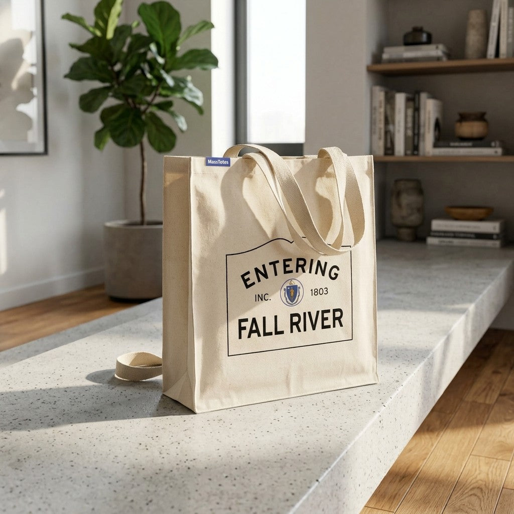 Entering Fall River, Massachusetts Canvas Tote Bag - Outdoor In-Situ View - Scenic Atmosphere