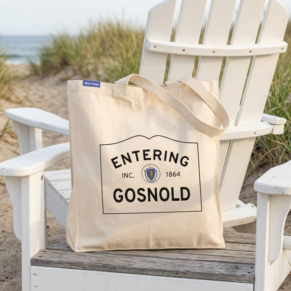 Entering Gosnold, Massachusetts Canvas Tote Bag - Outdoor In-Situ View - Scenic Atmosphere