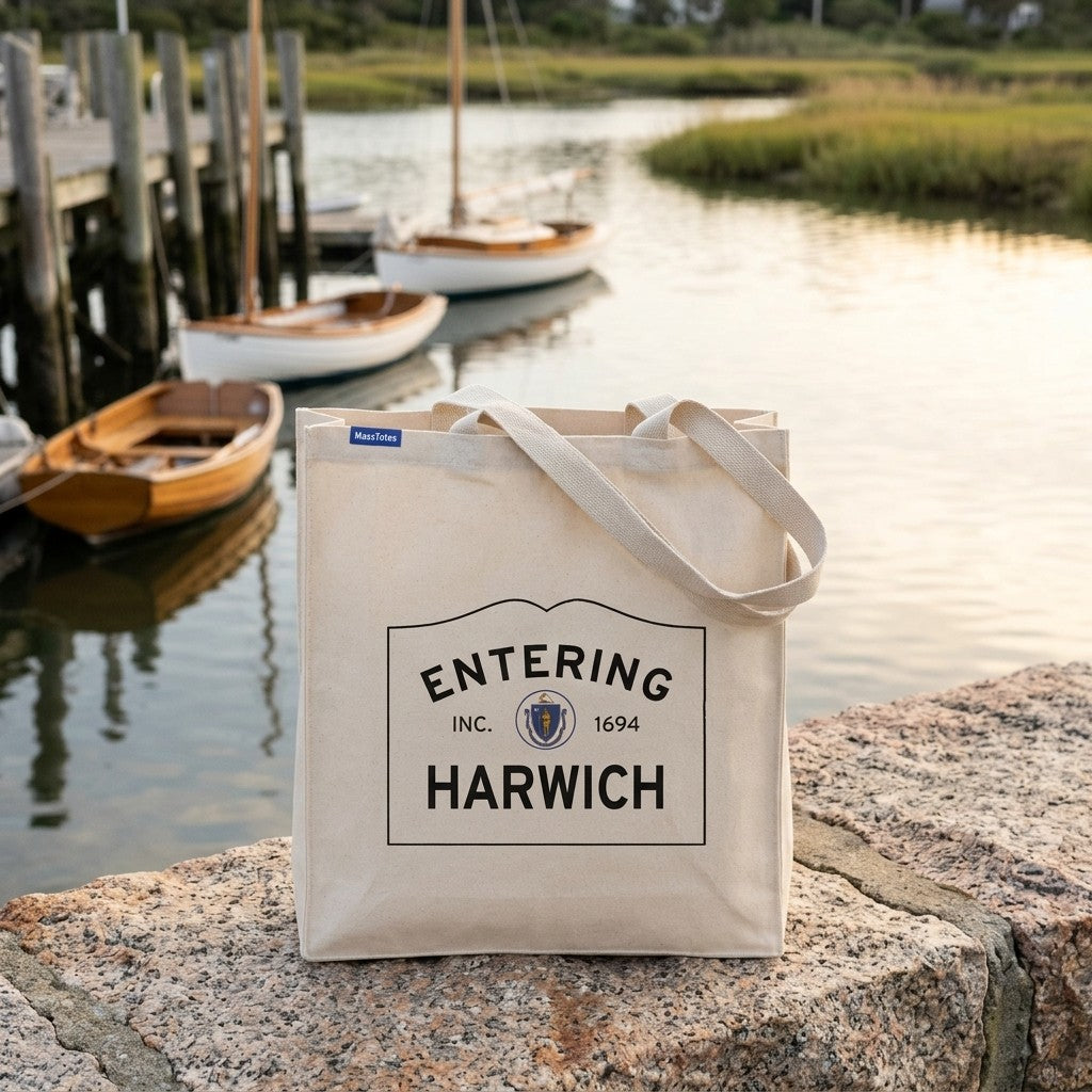 Entering Harwich, Massachusetts Canvas Tote Bag - Everyday In-Situ View - Sunlit Environment