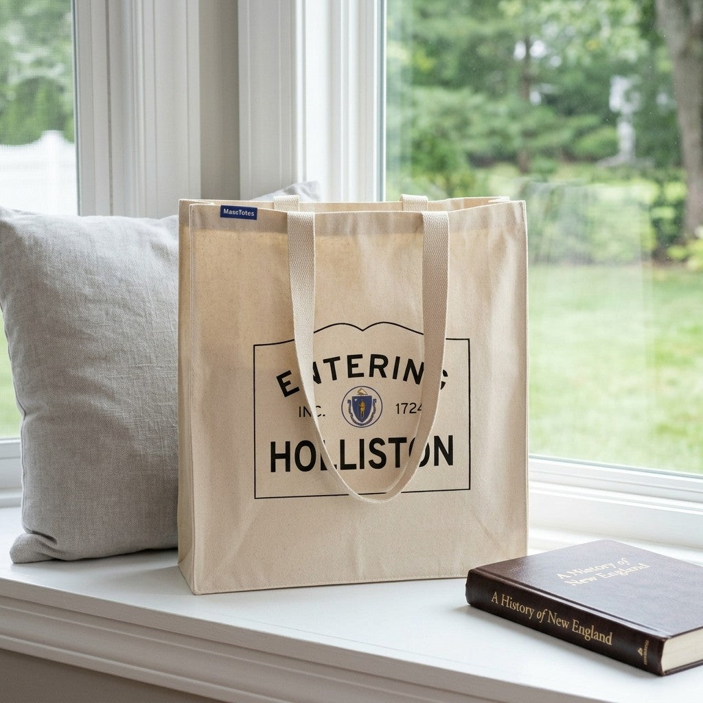 Entering Holliston, Massachusetts Canvas Tote Bag - Outdoor In-Situ View - Scenic Atmosphere