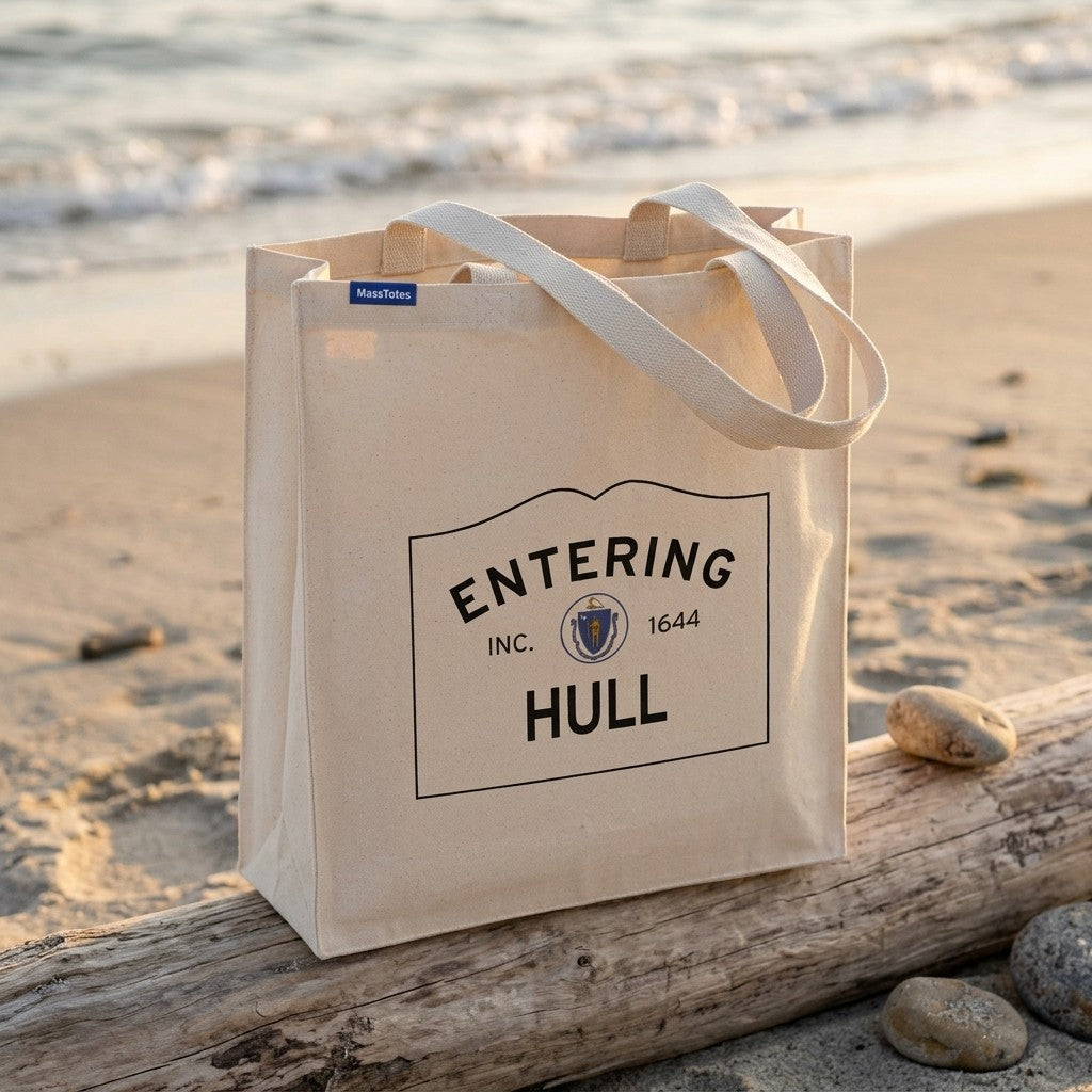 Entering Hull, Massachusetts Canvas Tote Bag - Outdoor In-Situ View - Scenic Atmosphere