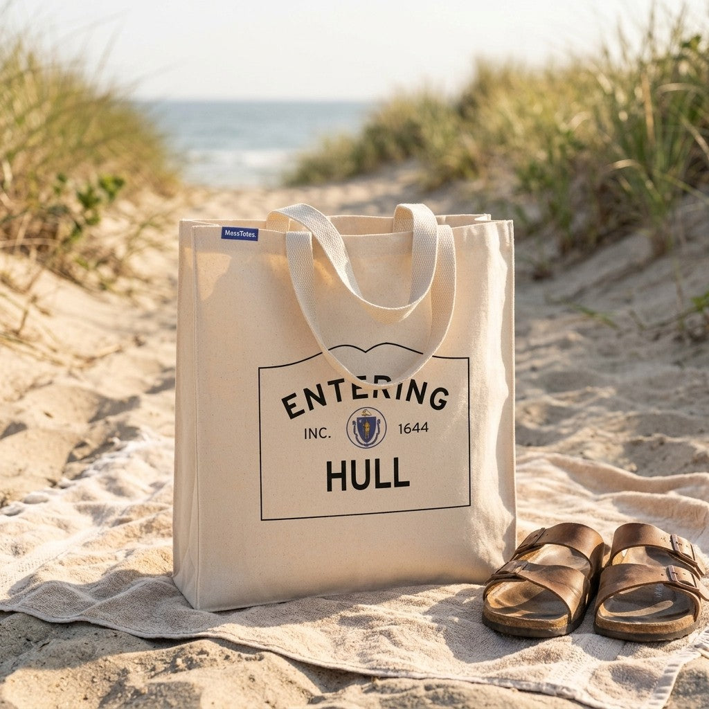 Entering Hull, Massachusetts Canvas Tote Bag - Everyday In-Situ View - Sunlit Environment