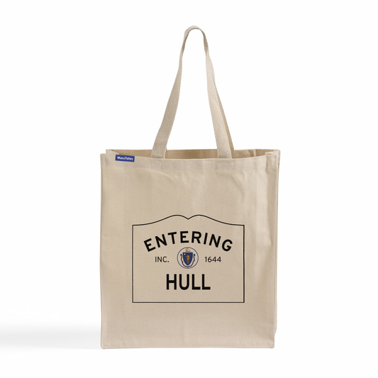 Entering Hull, Massachusetts Canvas Tote Bag - Front View