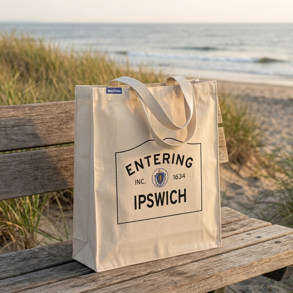 Entering Ipswich, Massachusetts Canvas Tote Bag - Outdoor In-Situ View - Scenic Atmosphere