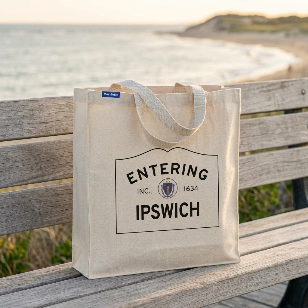 Entering Ipswich, Massachusetts Canvas Tote Bag - Everyday In-Situ View - Sunlit Environment