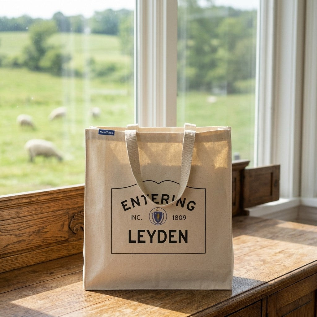 Entering Leyden, Massachusetts Canvas Tote Bag - Outdoor In-Situ View - Scenic Atmosphere