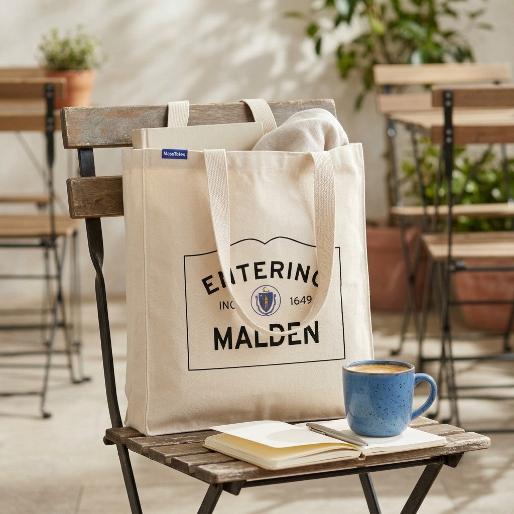 Entering Malden, Massachusetts Canvas Tote Bag - Outdoor In-Situ View - Scenic Atmosphere