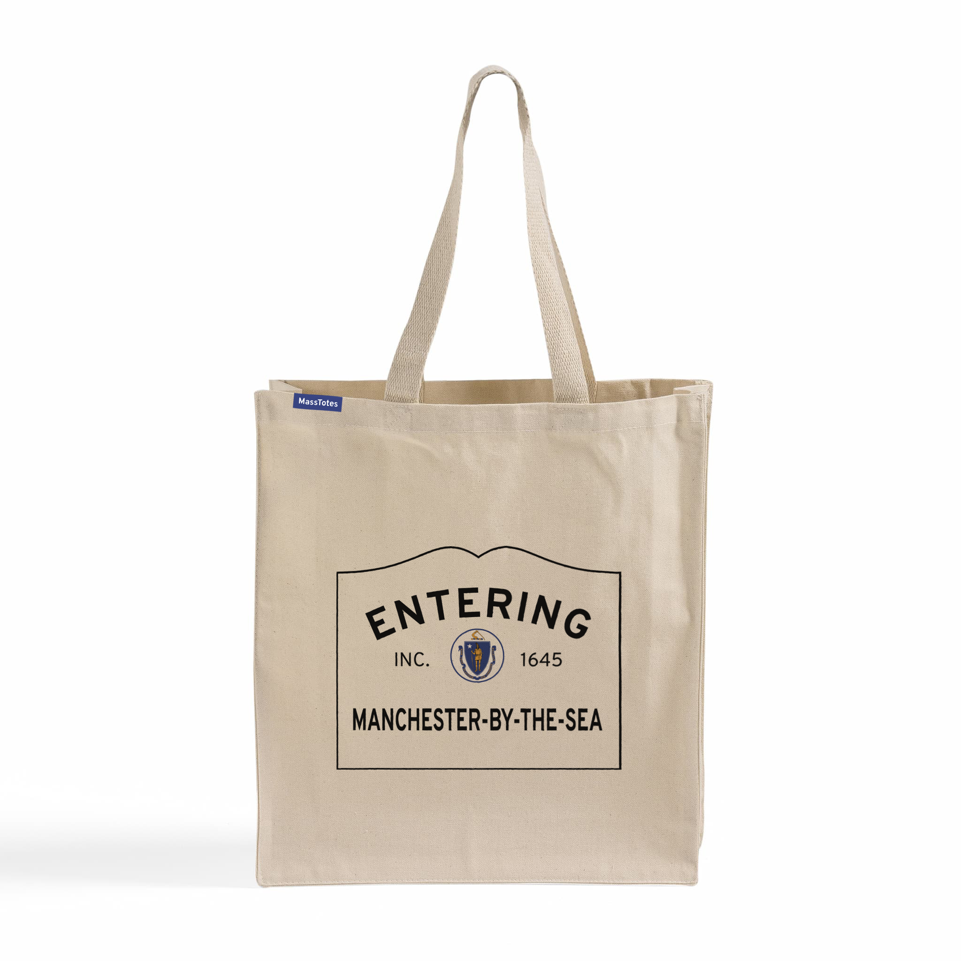 Entering Manchester-by-the-Sea, Massachusetts Canvas Tote Bag - Front View
