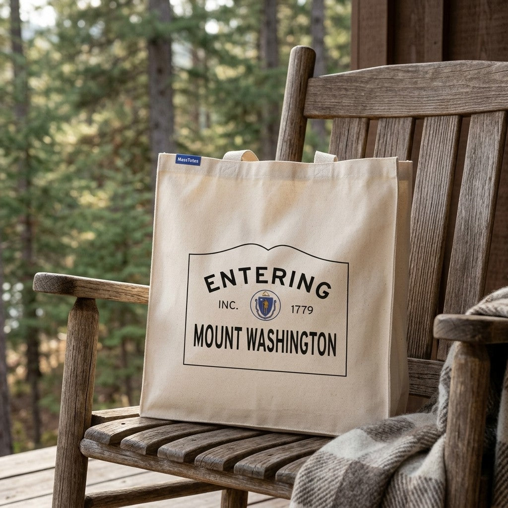 Entering Mount Washington, Massachusetts Canvas Tote Bag - Lifestyle Scene - Relaxed Natural Setting