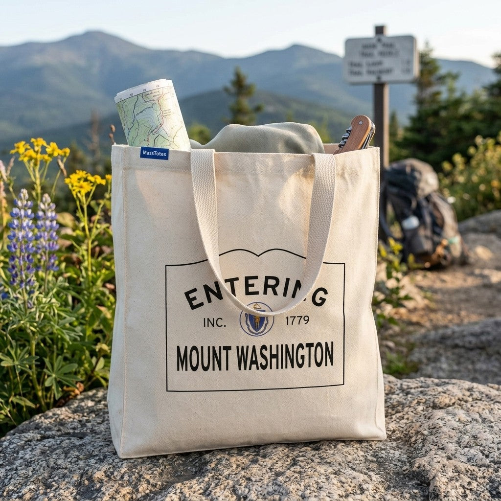 Entering Mount Washington, Massachusetts Canvas Tote Bag - Everyday In-Situ View - Sunlit Environment