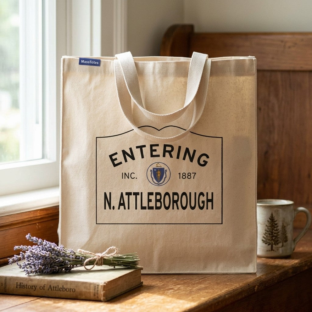 Entering North Attleborough, Massachusetts Canvas Tote Bag - Outdoor In-Situ View - Scenic Atmosphere