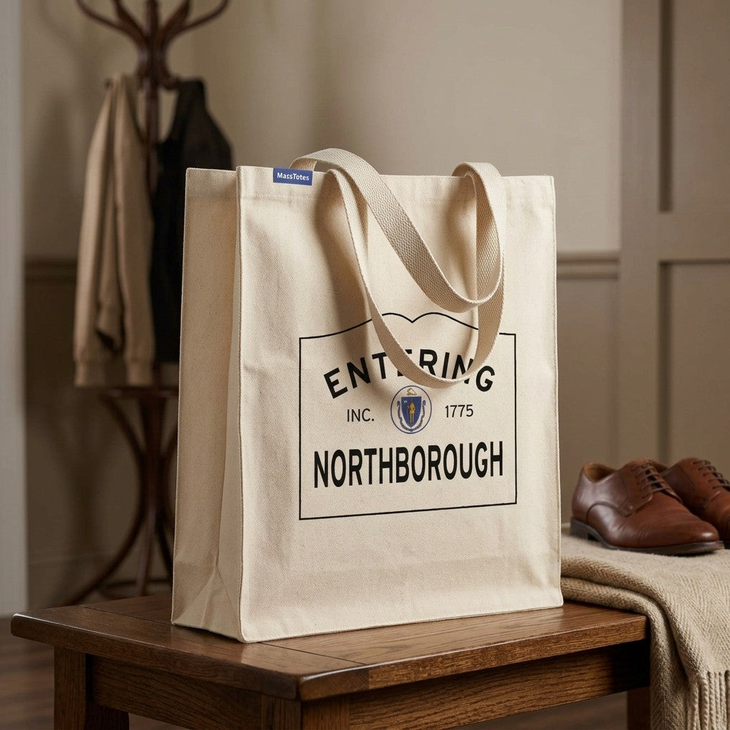Entering Northborough, Massachusetts Canvas Tote Bag - Everyday In-Situ View - Sunlit Environment