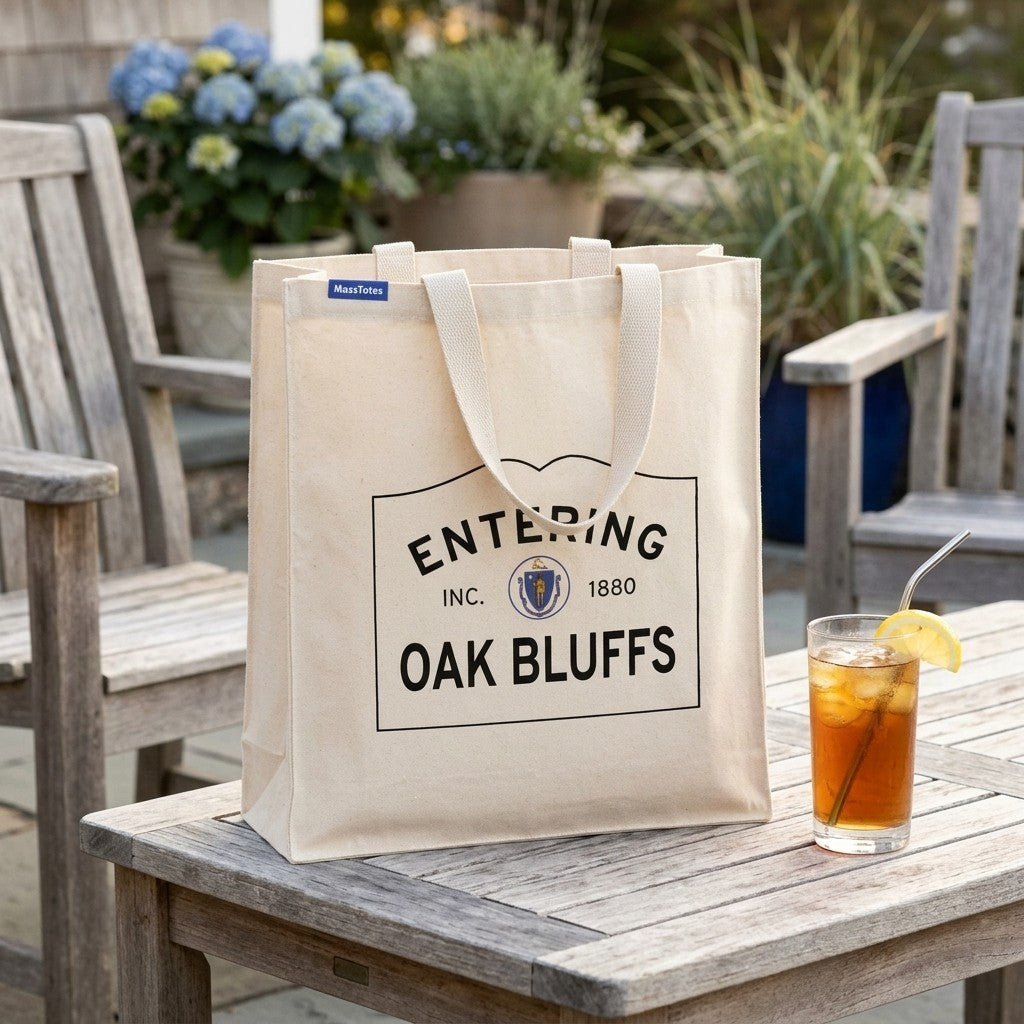 Entering Oak Bluffs, Massachusetts Canvas Tote Bag - Outdoor In-Situ View - Scenic Atmosphere