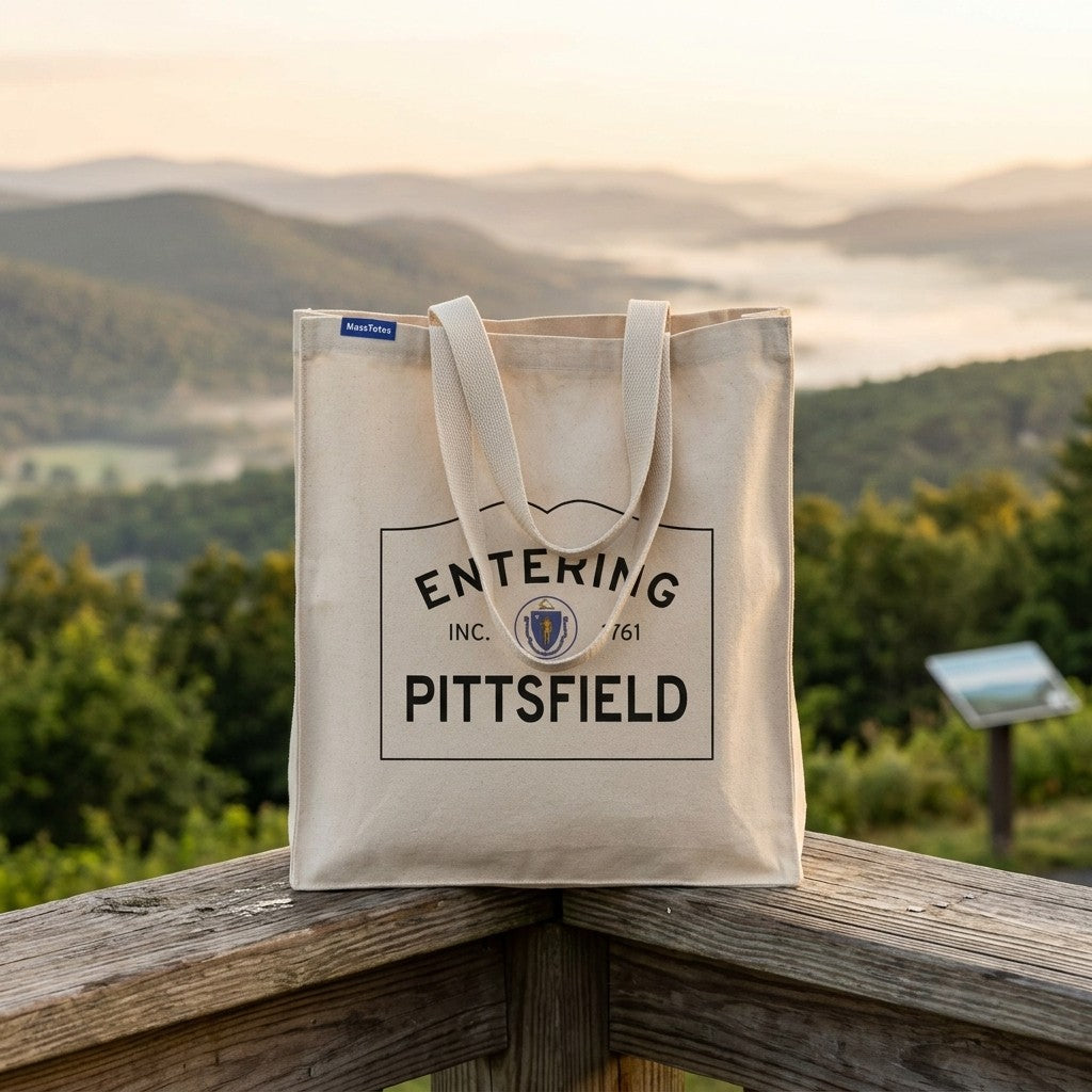 Entering Pittsfield, Massachusetts Canvas Tote Bag - Outdoor In-Situ View - Scenic Atmosphere