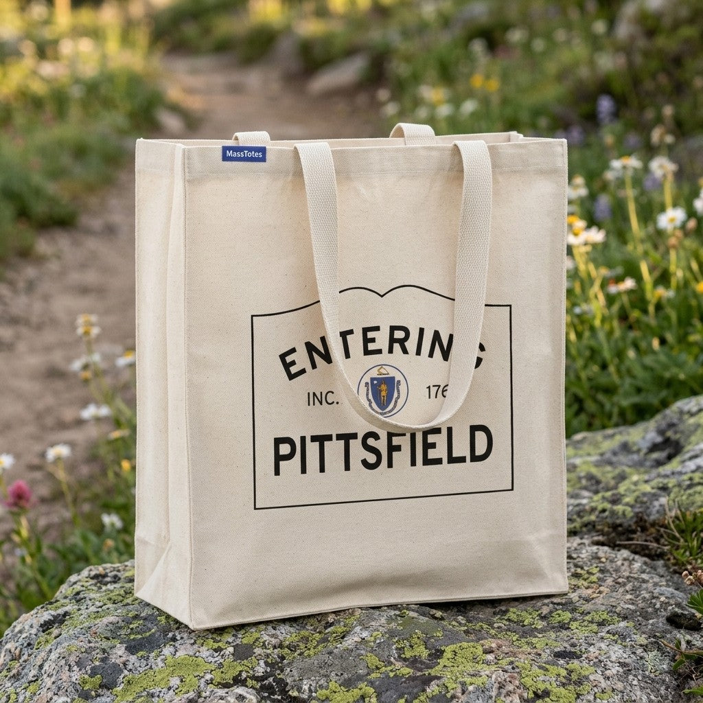 Entering Pittsfield, Massachusetts Canvas Tote Bag - Everyday In-Situ View - Sunlit Environment
