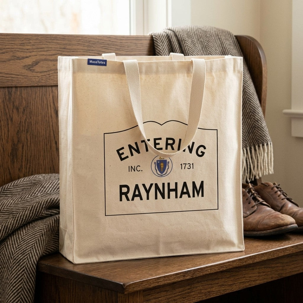 Entering Raynham, Massachusetts Canvas Tote Bag - Outdoor In-Situ View - Scenic Atmosphere