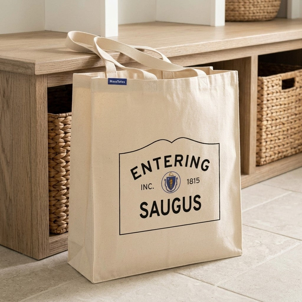 Entering Saugus, Massachusetts Canvas Tote Bag - Outdoor In-Situ View - Scenic Atmosphere