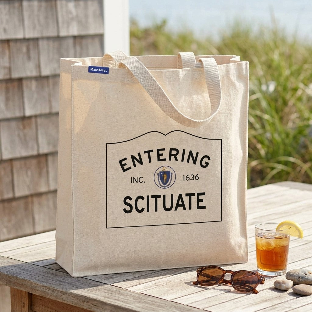 Entering Scituate, Massachusetts Canvas Tote Bag - Outdoor In-Situ View - Scenic Atmosphere