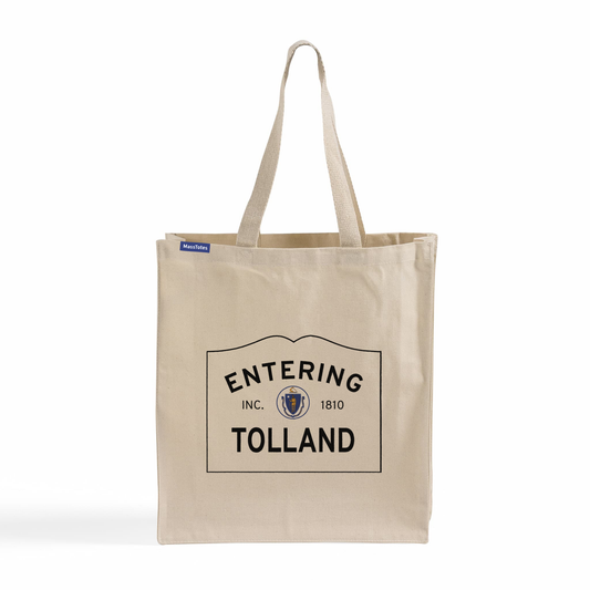 Entering Tolland, Massachusetts Canvas Tote Bag - Front View