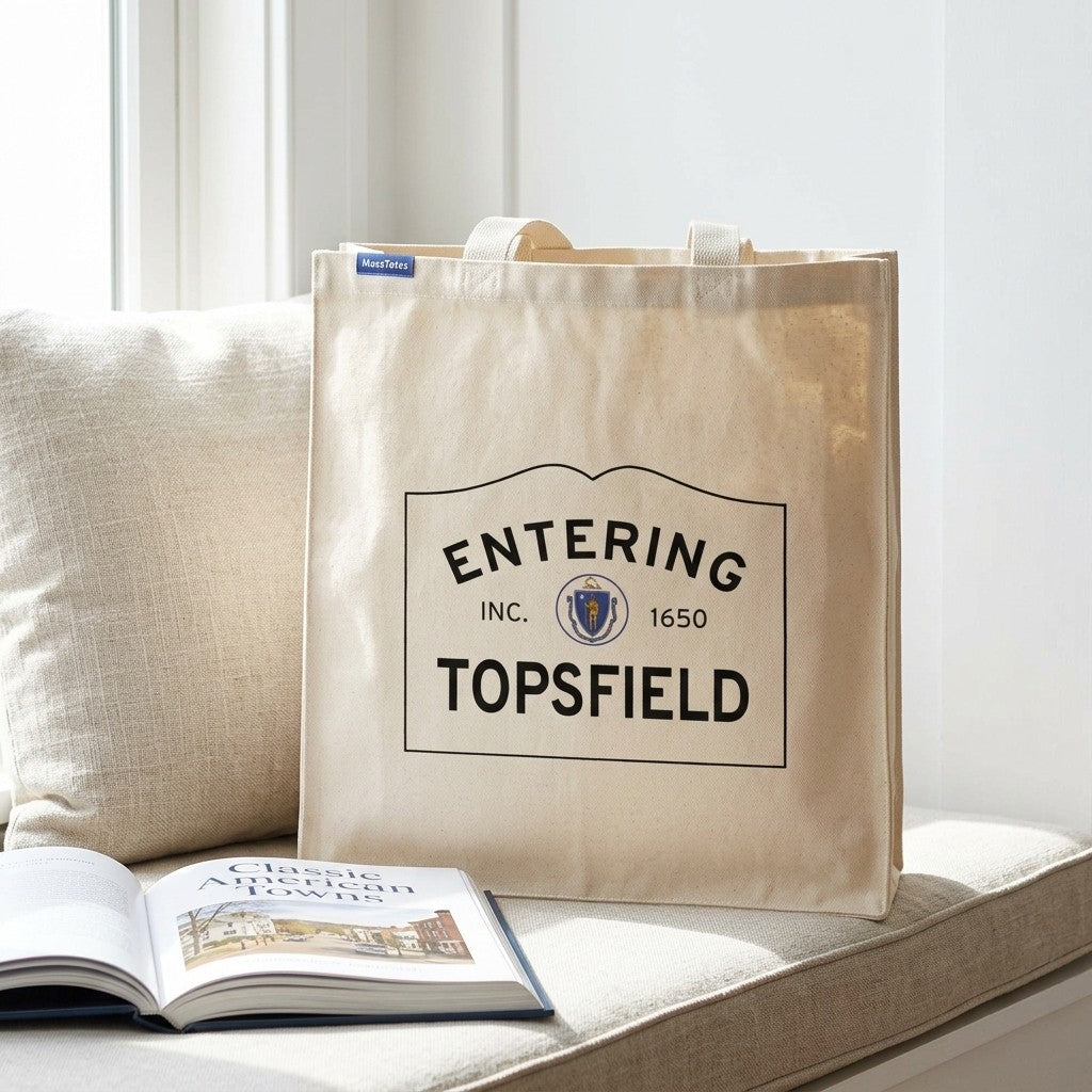 Entering Topsfield, Massachusetts Canvas Tote Bag - Outdoor In-Situ View - Scenic Atmosphere
