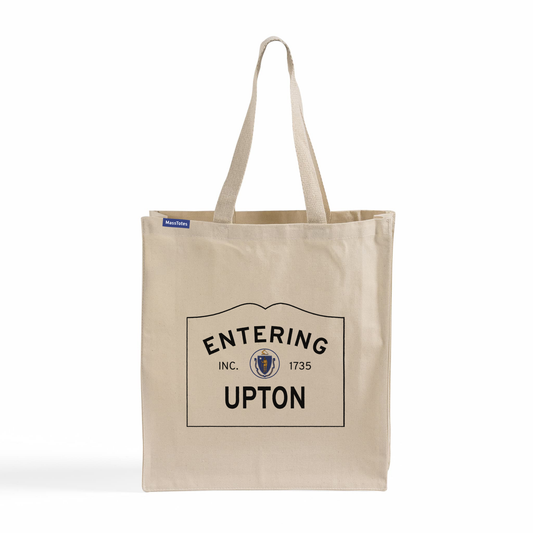 Entering Upton, Massachusetts Canvas Tote Bag - Front View