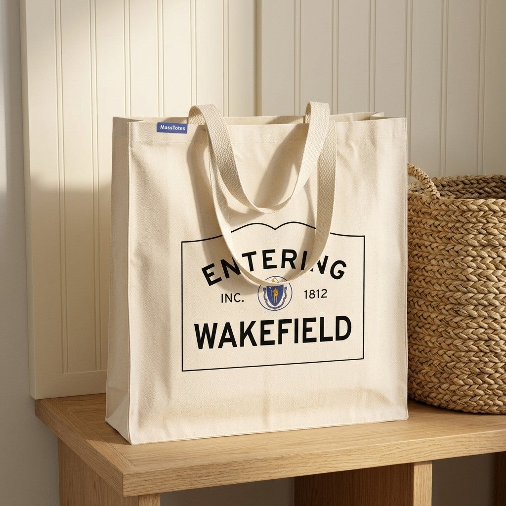 Entering Wakefield, Massachusetts Canvas Tote Bag - Outdoor In-Situ View - Scenic Atmosphere