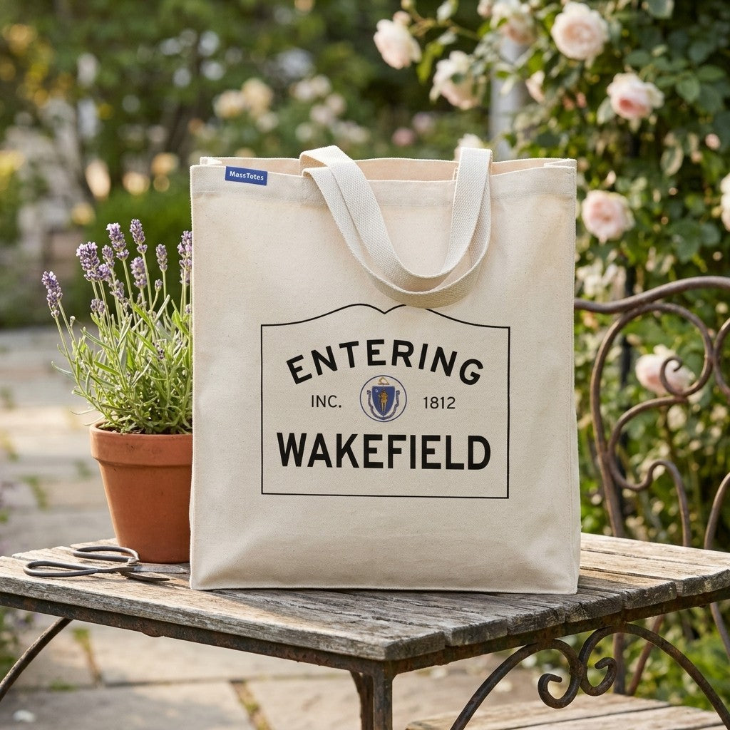 Entering Wakefield, Massachusetts Canvas Tote Bag - Everyday In-Situ View - Sunlit Environment