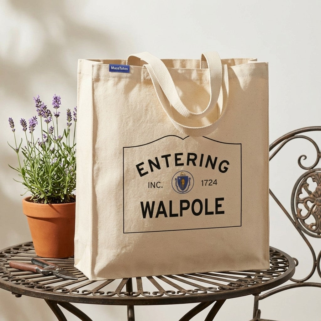 Entering Walpole, Massachusetts Canvas Tote Bag - Outdoor In-Situ View - Scenic Atmosphere