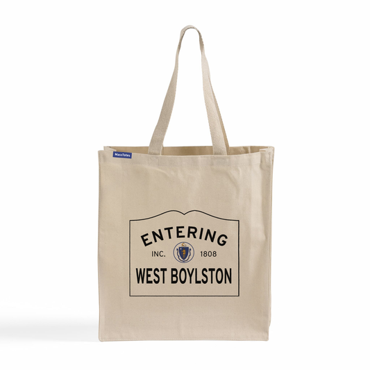 Entering West Boylston, Massachusetts Canvas Tote Bag - Front View