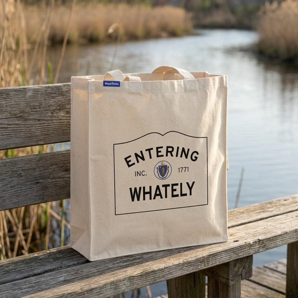 Entering Whately, Massachusetts Canvas Tote Bag - Lifestyle Scene - Relaxed Natural Setting