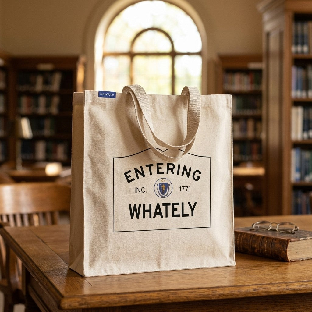 Entering Whately, Massachusetts Canvas Tote Bag - Outdoor In-Situ View - Scenic Atmosphere
