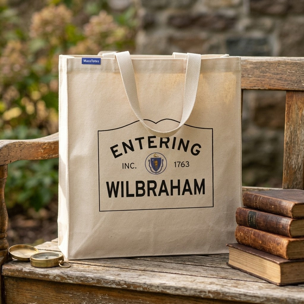 Entering Wilbraham, Massachusetts Canvas Tote Bag - Outdoor In-Situ View - Scenic Atmosphere